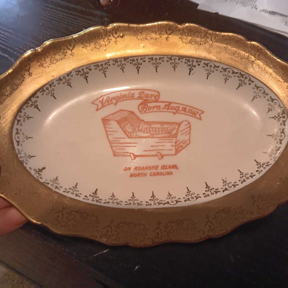 Gold and Cream Decorative Plate